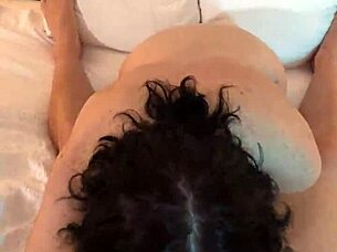 hot tatted petite woman sucking cock from pov