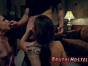 Extrem BDSM whipping and punishment of Aidra Fox and Kharlie Stone