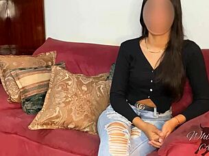 Casting session with white Latina Arantxa White.