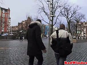 dutch hooker sucks cock in amsterdam and gets jizzed on