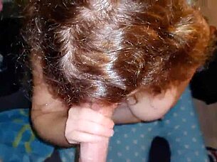 Amateur wife gives blowjob leading to cumshot