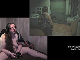 Naked Resident Evil 3 Playthrough Part 4! Monster fucks big ass tattoo piercing. Big tits revealed in game.