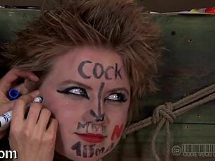 She's getting fucked by a machine in sadomasochism session