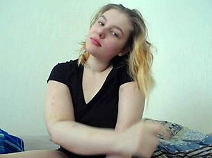 Teen Blonde Masturbates After Waking Up, Touching Her Tits and Ass for Intense Orgasm