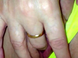 Sexy MILF In See-Through Yellow Panties Masturbates Under Skirt To Intense Orgasm