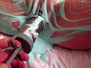 oily wife gets messy and fucked with toys, kinky maledom dildo slut.