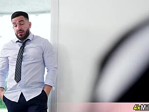 Hubby tests wife's sexy new fishnets lingerie