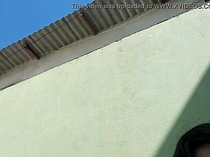 Latina girlfriends with tattoos cum in the pool.