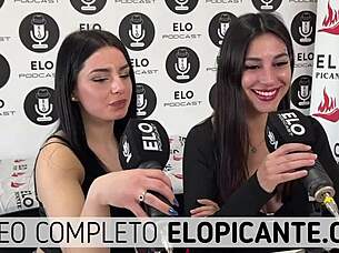 mielcita and almendra sucking banana with cream 😋