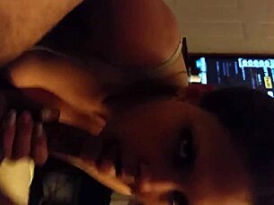 Woozie vert sucks big cock like this?