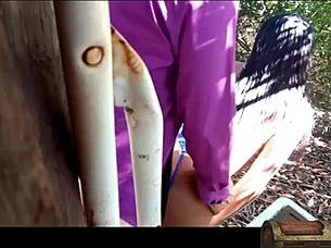 Hidden Camera Records Woman Cheating Secretly in the Backyard with Her Lover