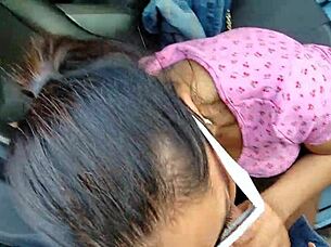 She sucks big cock and gets fucked in public center