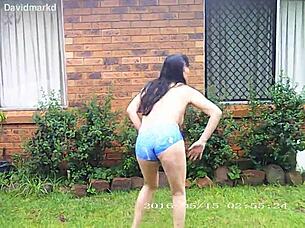 Duk and David pee in their pants outside