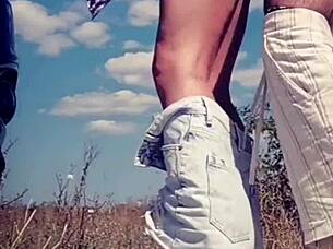 After licking his cock he sprayed her lips with cum