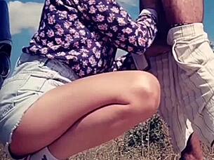 After licking his cock he sprayed her lips with cum