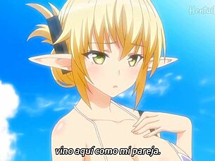 Linda blondina nyter dampende strandknull i hentai 😍