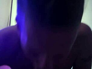 Wife gives blowjob, I cum on her tits, she keeps sucking! 😍