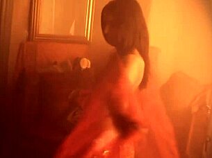 cute indian lady falls in love during teasing striptease