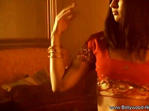 cute indian lady falls in love during teasing striptease