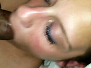using horny white slut big black cock cum on face
