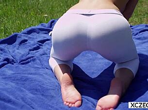 Beautiful pornstar Alexis Crystal performs erotic yoga poses in stunning 4K.