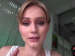 pov babe with medium boobs talks dirty