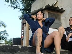 comedy turns to outdoor fuck on rooftop