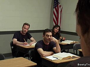 hey, check out this police academy shemale student dominating with assfucking