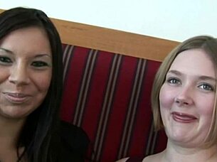 two neighbors try girl on girl for the first time in a casual story