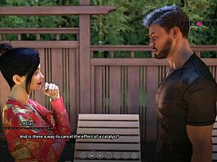 Atlas rides Ling Guo in The Seven Realms with 69 and handjob.