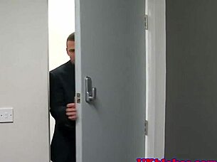 Brit Office Muscle Bear Pounds Hard in Gay Facial