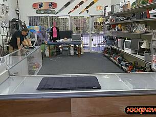 Pigtailed asian sells her samurai and boned by pawn guy