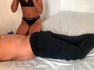 Curious stepbrothers give each other a relaxing massage