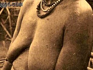 Vintage Women Show Off Natural Tits Outdoors!