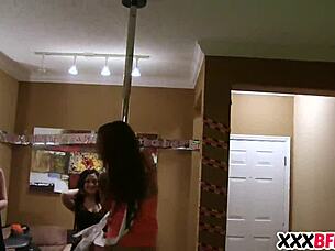 Nice bachelorette party features hardcore lesbian group sex with pov.