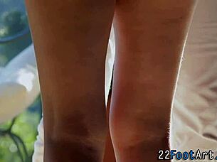 european babe gets cumshot on feet!