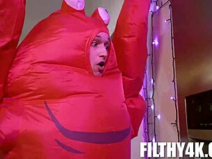 Petite teen stepmom cosplays in unexpected threesome with Johnny Love, Naomi Foxxx, and Skyla Sun