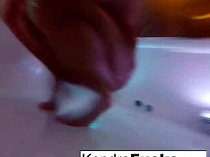 Skinny Brunette Pornstar Kendra Cole Masturbates In The Shower Alone