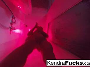 Skinny Brunette Pornstar Kendra Cole Masturbates In The Shower Alone