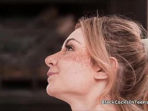 petite hottie milks trainer's massive bbc in cheating blowjob