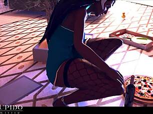 symmetra fights loneliness with intense sex in overwatch hentai