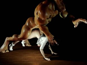 Massive bull beast dominates in wild 3D hentai action