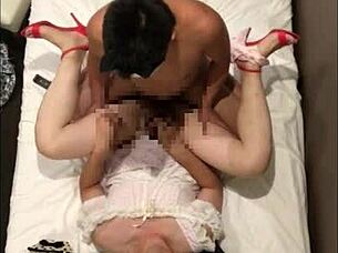 Ever seen Japanese crossdresser Ayumi give a wild blowjob and take a creampie?