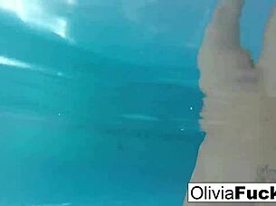 Blonde Babe Enjoys Solo Pool Time With Nude Fun