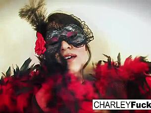 charley chase in sexy lingerie, hinting at her big tits