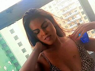 bia lubes her big ass and pussy all over solo