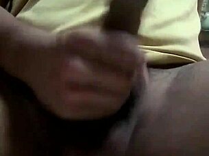 Horny guy jerks off shoots cum