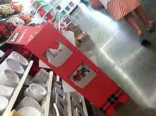 Girl Lifts Skirt For Upskirt View In Public