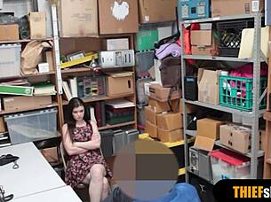 Skinny Anastasia Rose Punished By Mall Cop