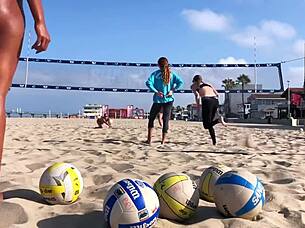 big booty african girl plays volleyball